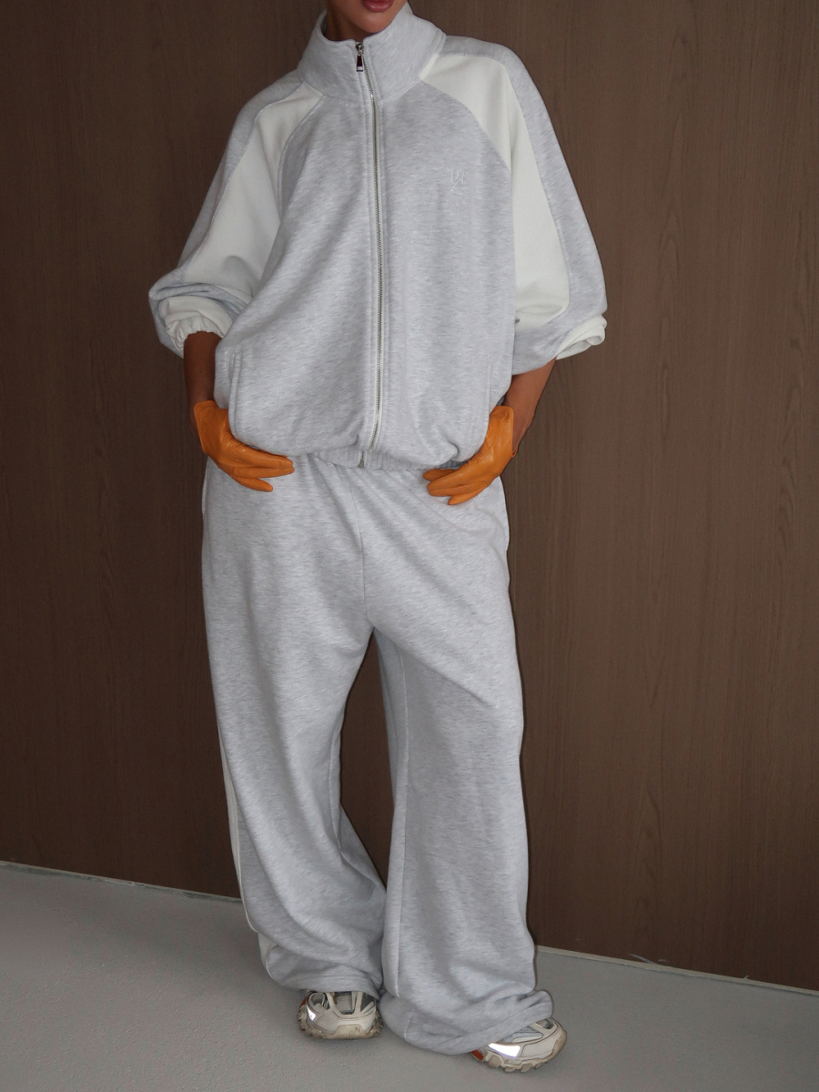 Олимпийка со вставками MIARTLAND, цвет: меланж-молочный, НФ-00000873 купить онлайн