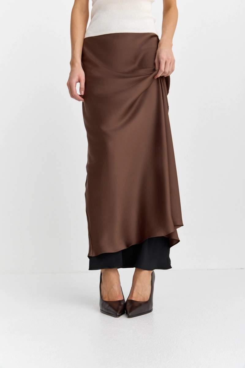 Юбка макси из двойной ткани