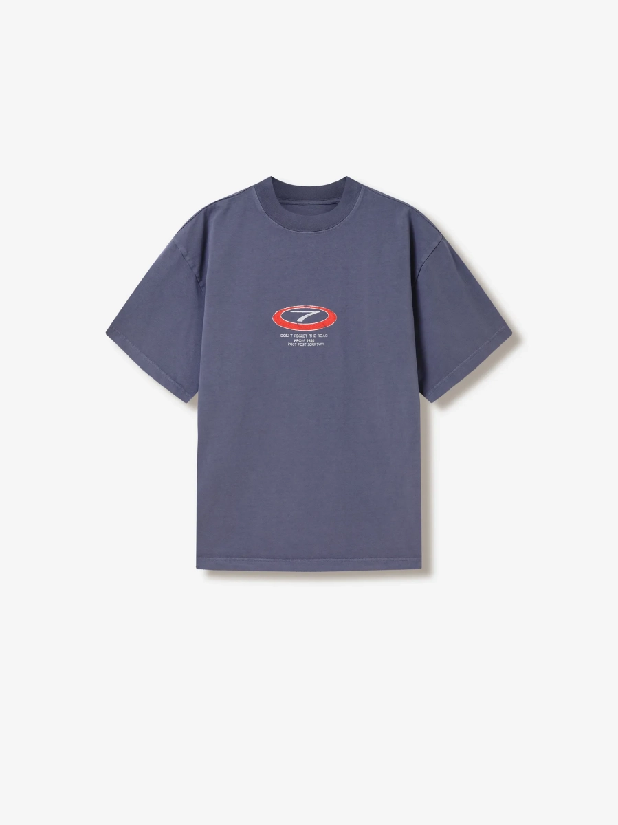 Футболка оверсайз с принтом POST POST SCRIPTUM, цвет: потертый синий, 1144.11.00.BLU купить онлайн