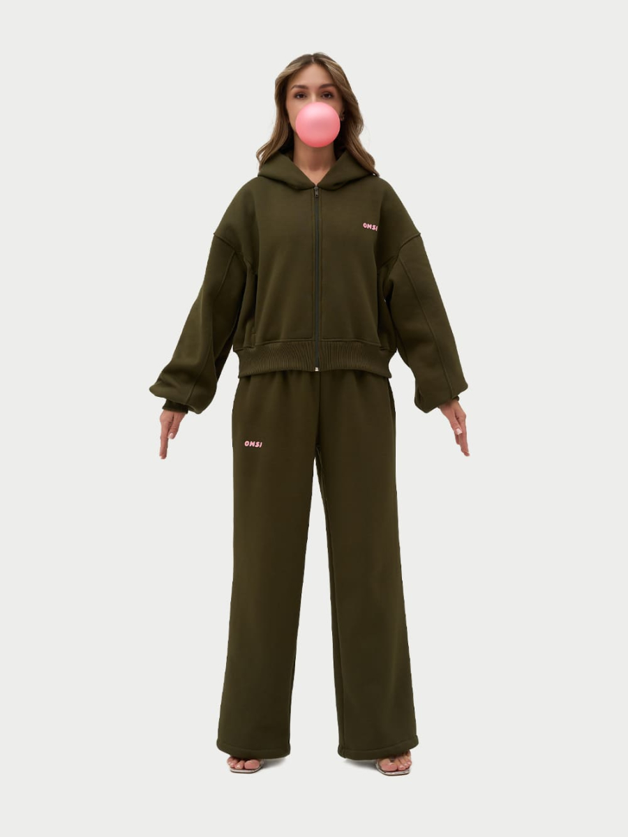 Брюки с застежкой с начесом ONSI, цвет: Khaki,  купить онлайн