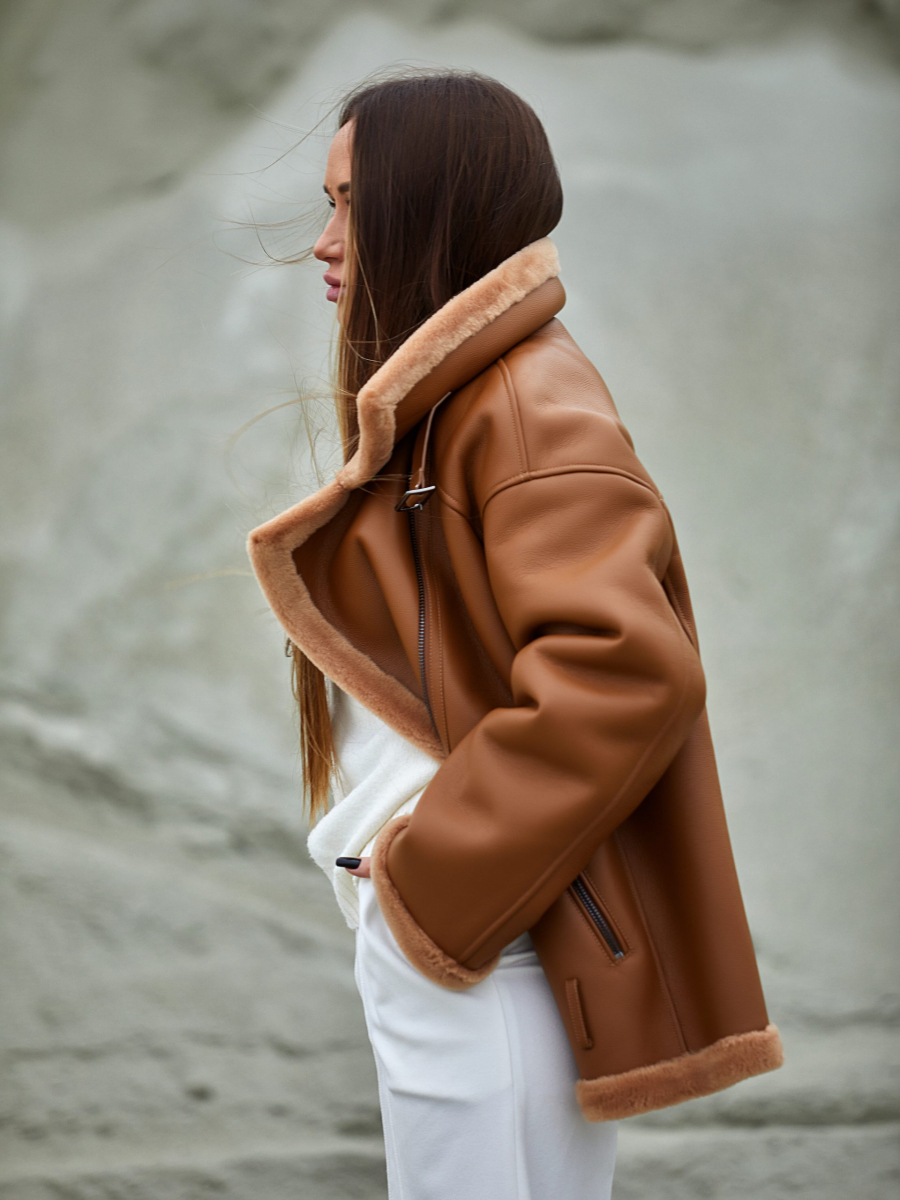 Дубленка I.B.W., цвет: рыжий, FC006 купить онлайн