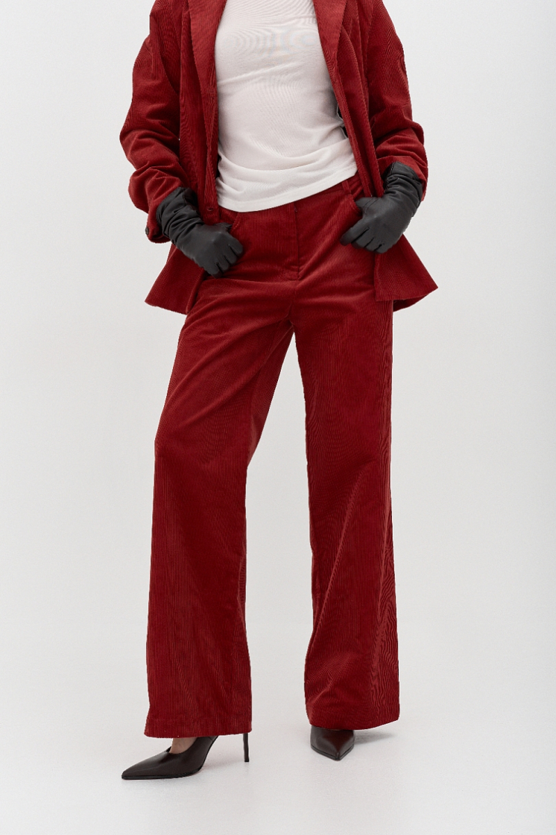 Брюки из вельвета Ricoco, цвет: зимний ягодный, 3078/3 купить онлайн