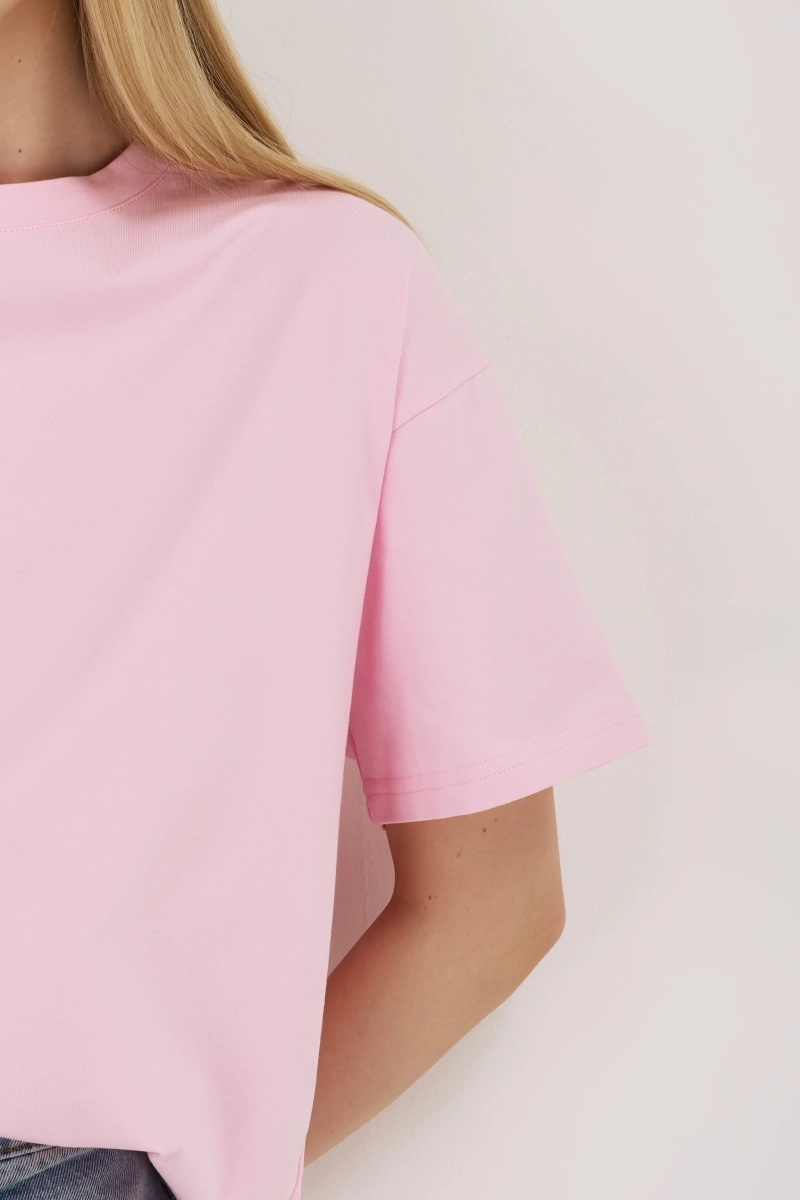 Футболка в расслабленном стиле Ricoco, цвет: розовый, 3059/3 купить онлайн