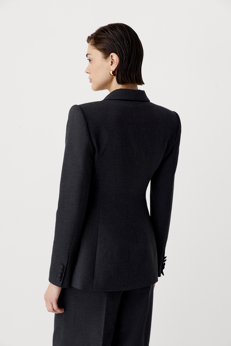 Пиджак приталенный из костюмной ткани Charmstore, цвет: серый, 109-25034-884 купить онлайн