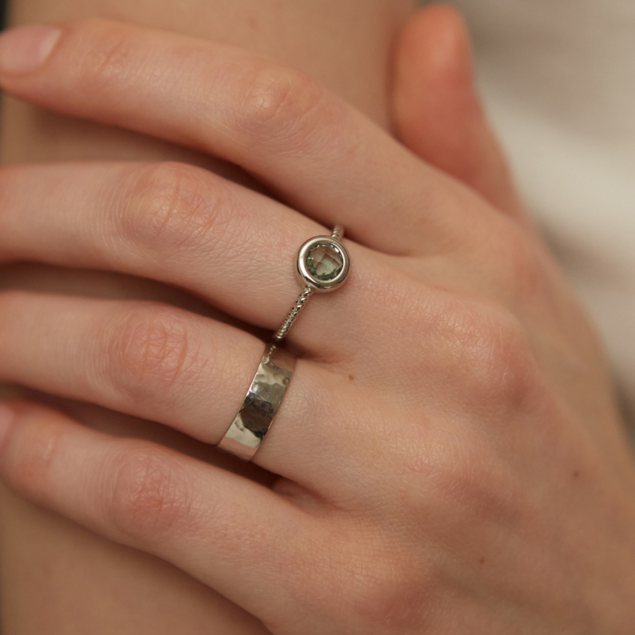 Витое кольцо с празиолитом Low Darkrain, цвет: серебро, DR4038 купить онлайн