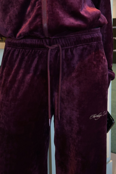 Брюки широкие из велюра BURGUNDY Label .B, цвет: burgundy, Pt.18.3.3932.1025BRD купить онлайн