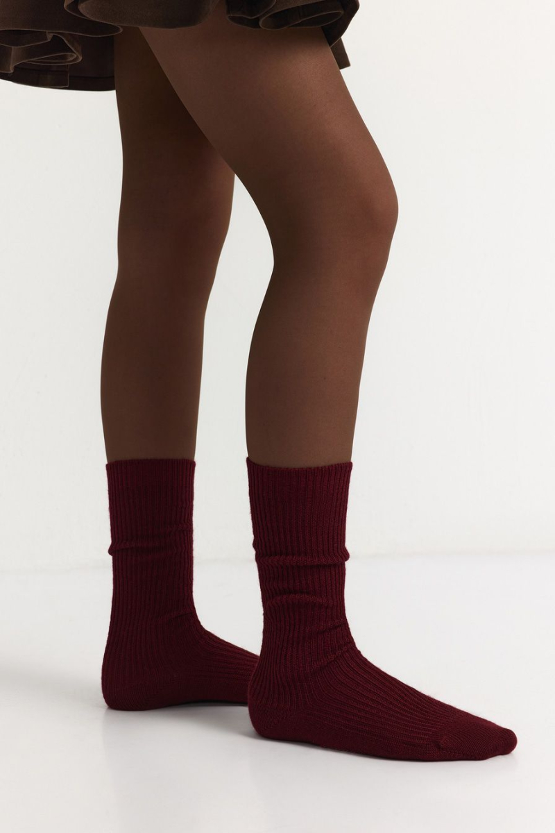 Носки из смесовой шерсти TOPTOP, цвет: Бордовый TT.082.18131.330 купить онлайн