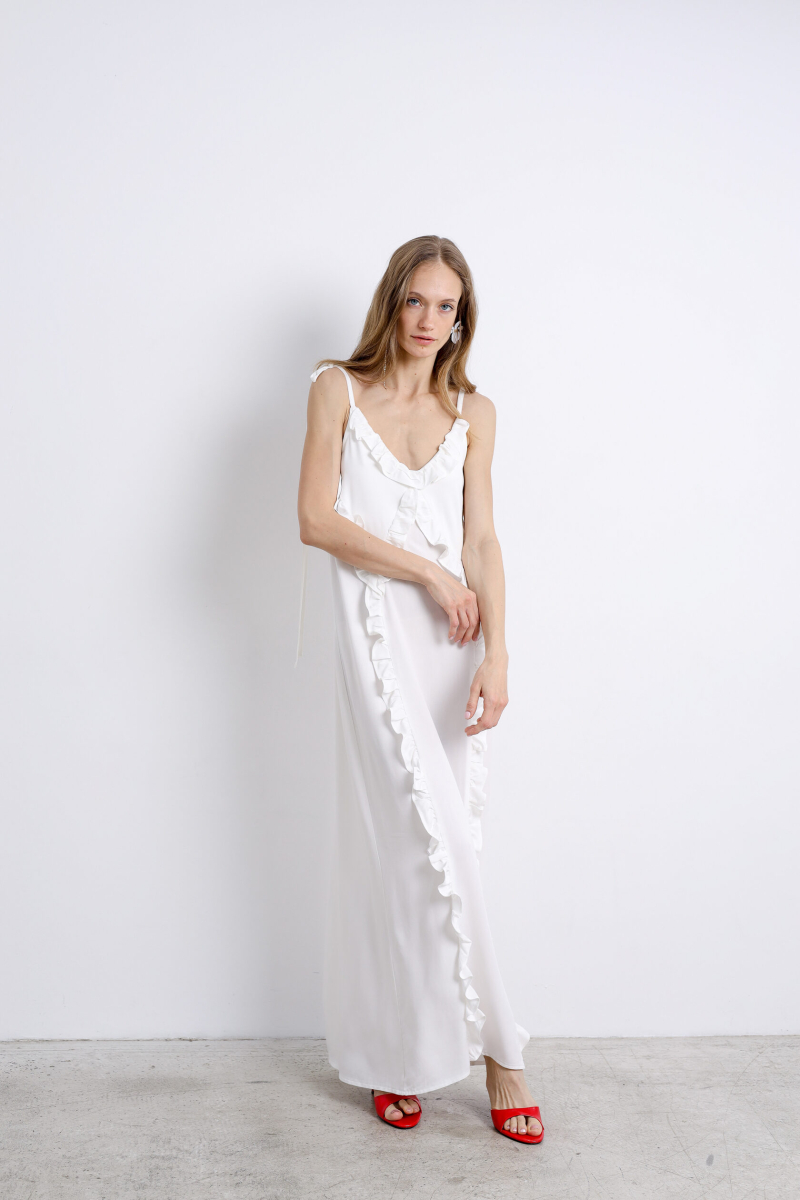 Сарафан с воланами white issju, цвет: белый,  купить онлайн