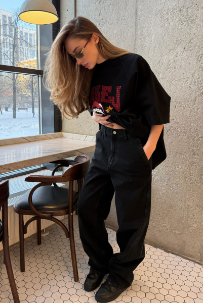 Футболка со стразами BLACK Label .B, цвет: black, Tp.04.3.5536.1125BLC купить онлайн