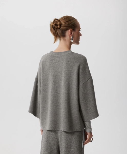 Джемпер силуэта оверсайз GLVR, цвет: серый, 225G32GAC1205 купить онлайн