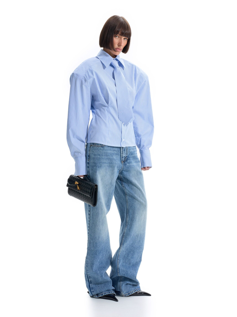 Рубашка 'СЕСТРА' в полоску ANOTHER SELECT, цвет: голубой, 00056 купить онлайн