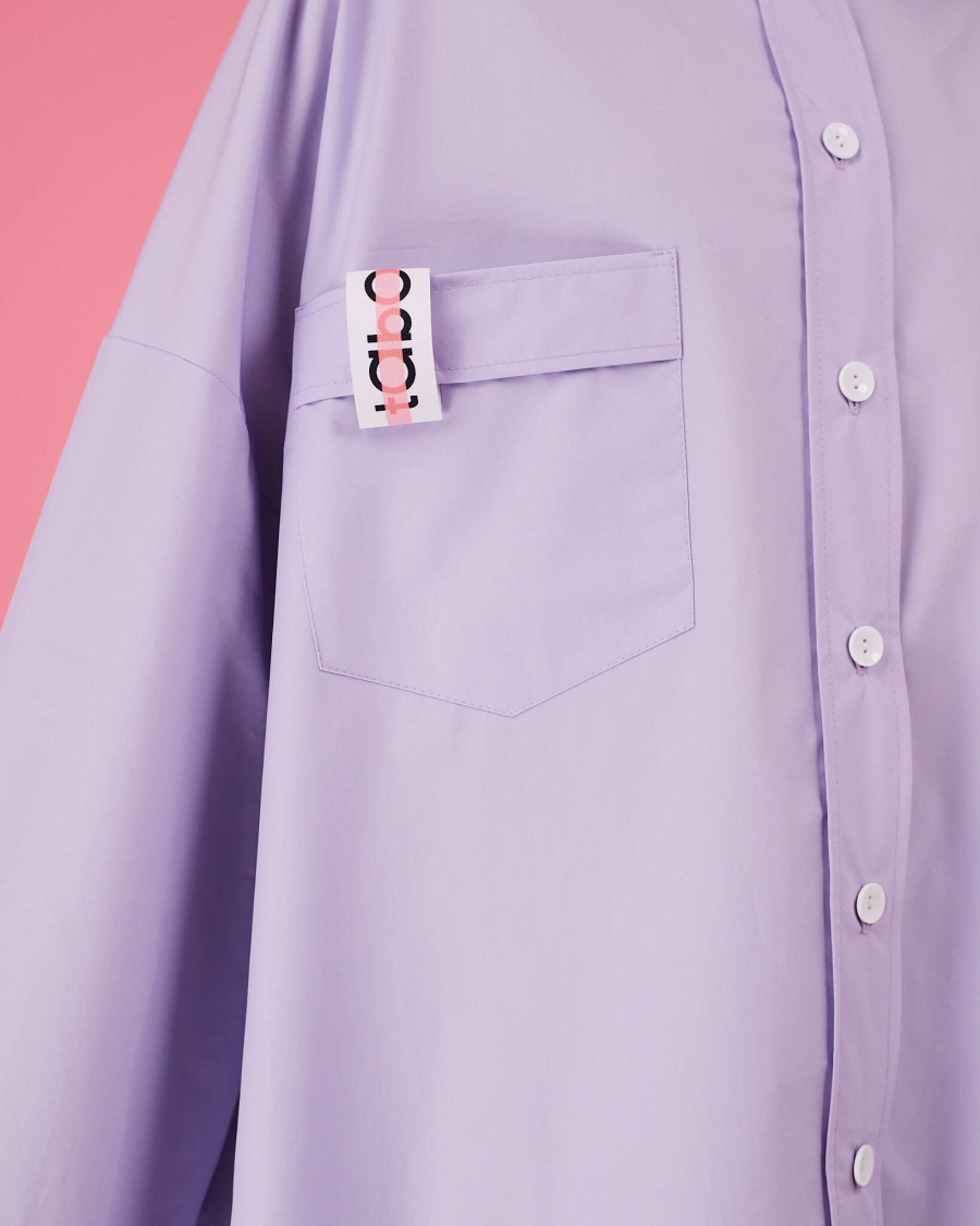 Рубашка макси оверсайз #22 TABOO, цвет: лаванда, Rub22 купить онлайн