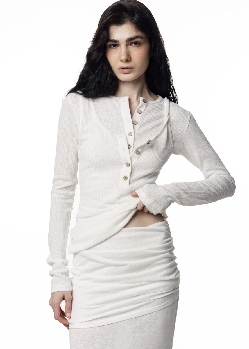 Лонгслив с хлопком ASYA SEMYONOVA, цвет: WHITE  |новая коллекция купить онлайн