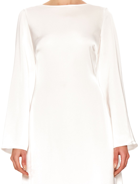 Платье приталенное макси SODAMODA, цвет: белый (теплый оттенок), 11999 купить онлайн