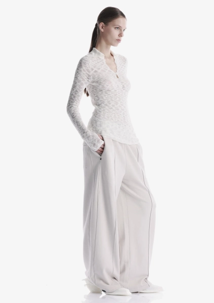 Свитер с широким воротником KRAKATAU, цвет: белый, Sw44-4 купить онлайн