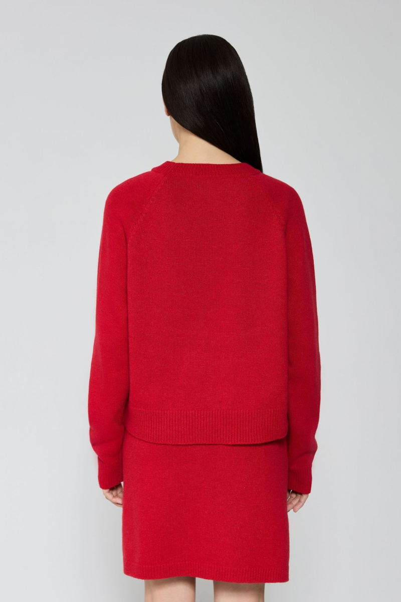 Юбка мини из смесового кашемира AROUND, цвет: красный, 271_26C24 купить онлайн