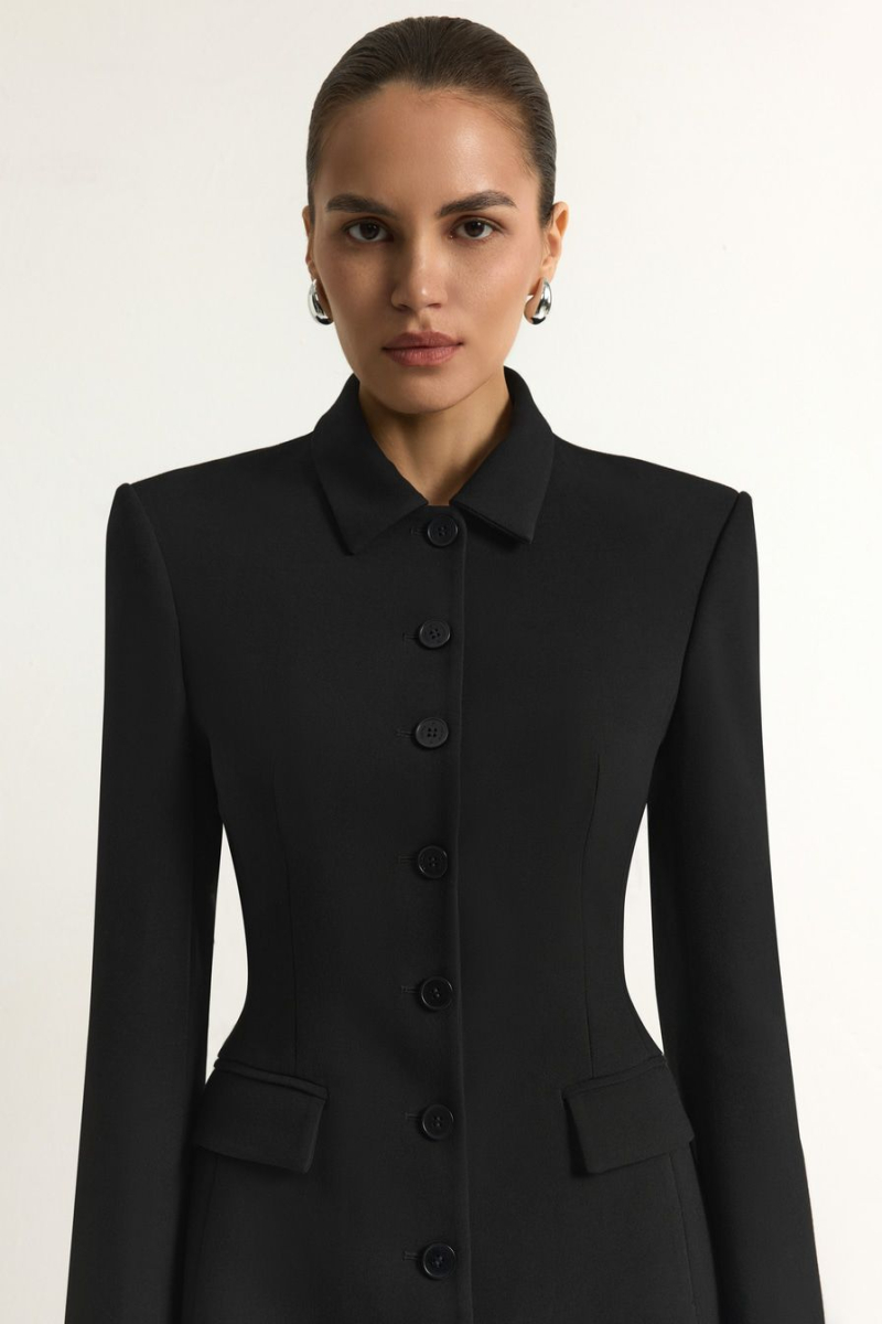 Платье-жакет из смесовой вискозы TOPTOP, цвет: Черный, TT.010.18009.900 купить онлайн