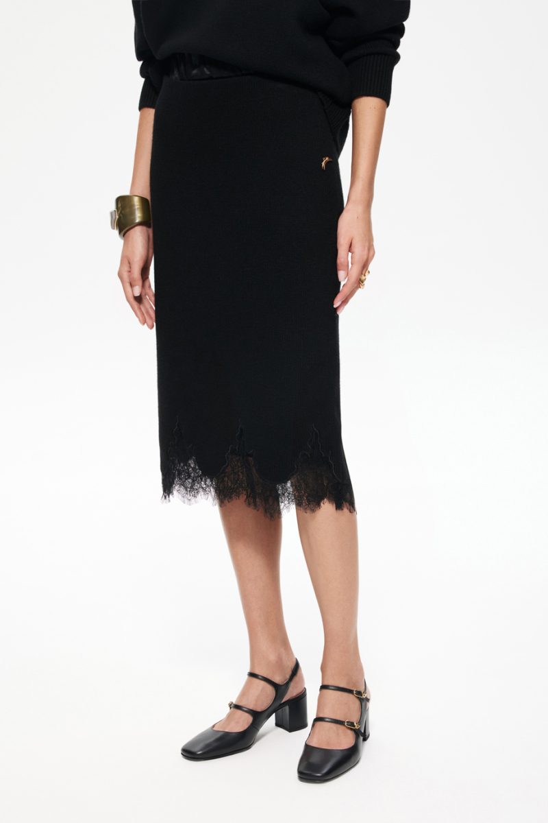 Юбка с кашемиром и кружевом