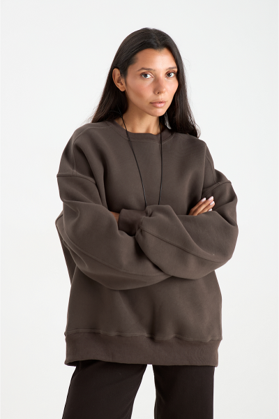 Свитшот из хлопка MIA AIM, цвет: коричневый, MIA626 купить онлайн