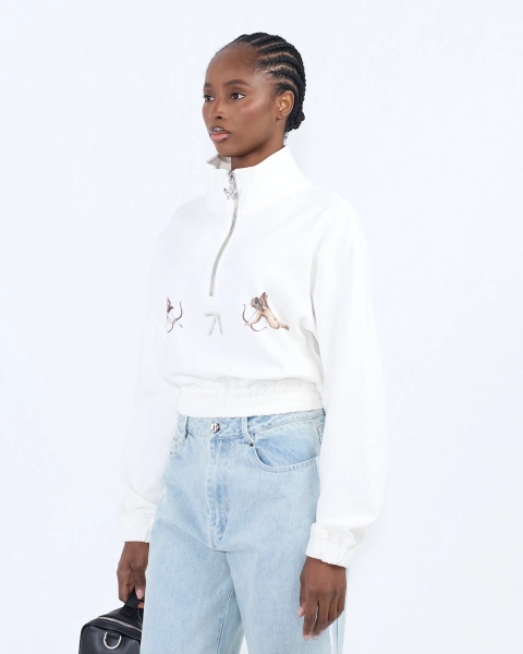 Анорак укороченной посадки ASIA ST 71, цвет: белый, Ast71.anorak-angels-crop-white купить онлайн