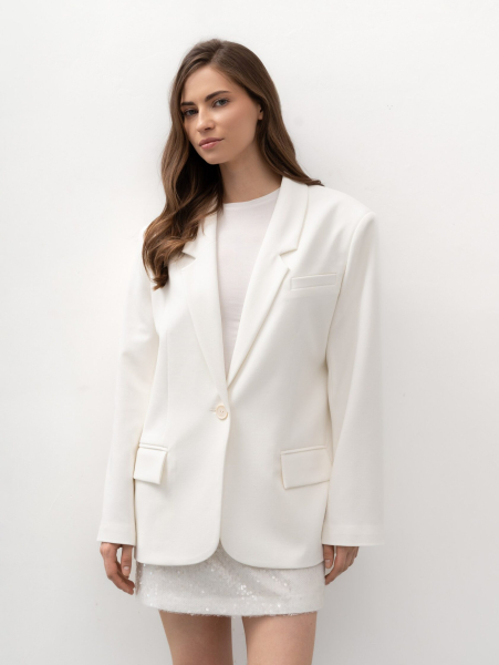 Пиджак оверсайз TRES, цвет: молочный, НФ-00000514 купить онлайн