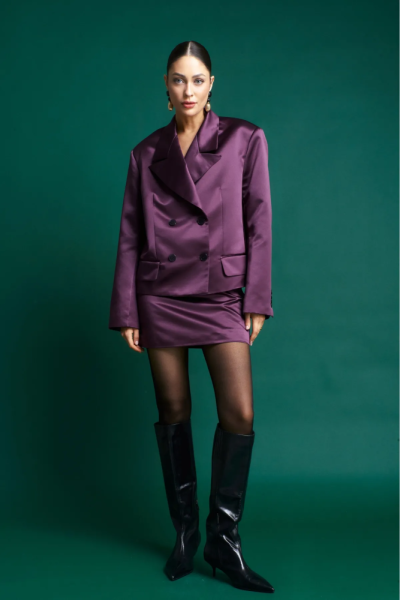 Юбка-мини атласная Plum