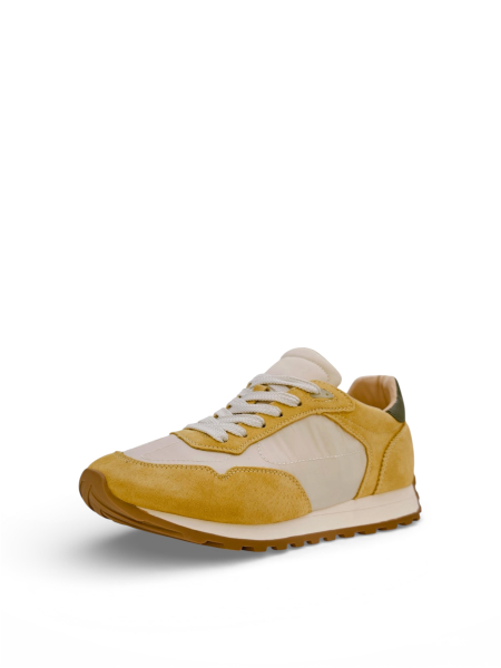 Кроссовки из натуральной замши и текстиля GRANDERA, цвет: Желтый  купить онлайн