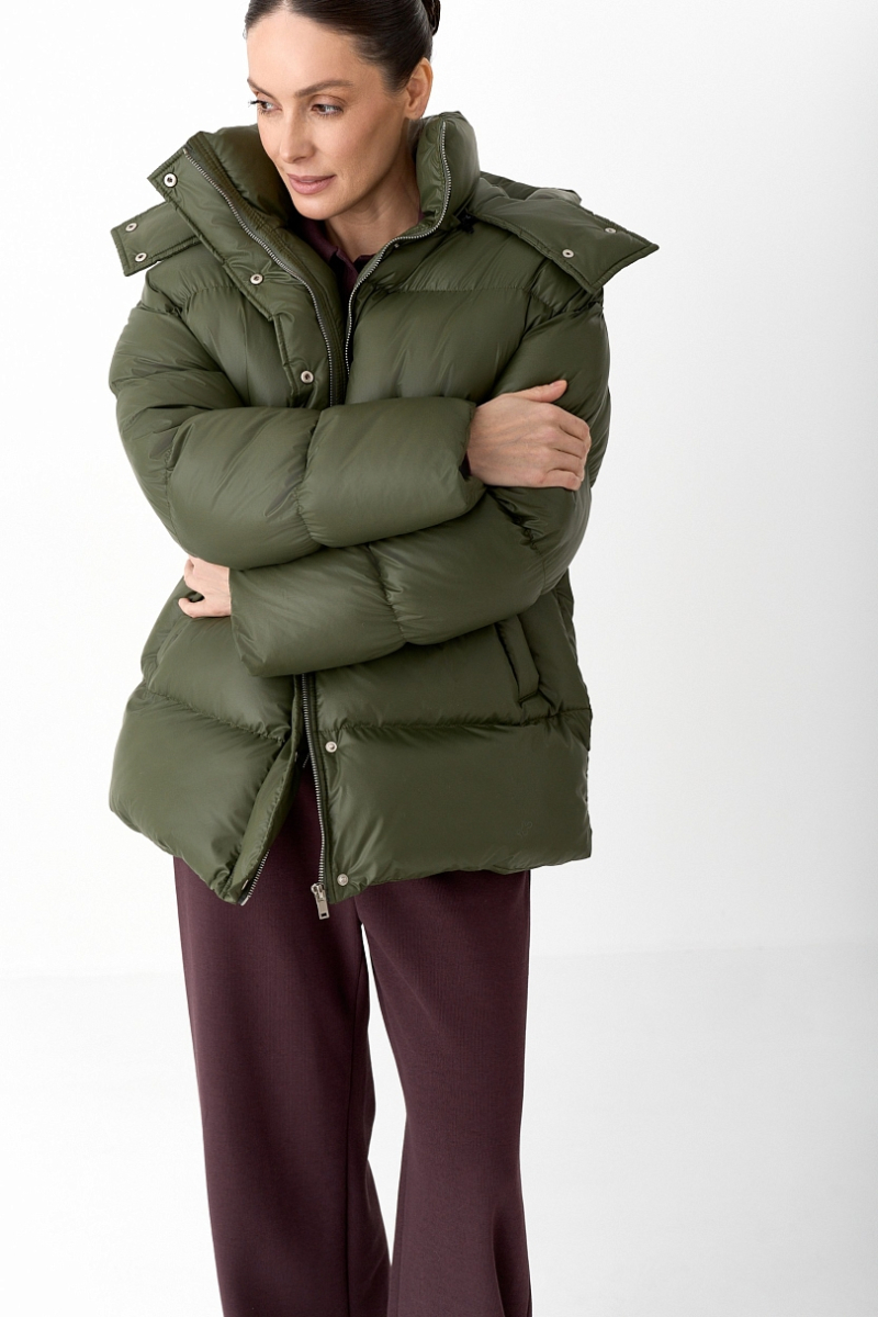 Пуховик с эффектом Puff Ricoco, цвет: оливковый, 7013/2 купить онлайн