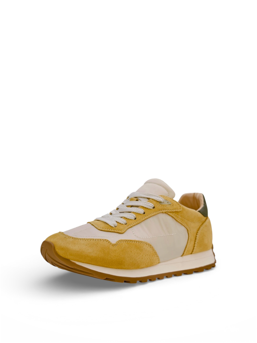 Кроссовки из натуральной замши и текстиля GRANDERA, цвет: Желтый  купить онлайн