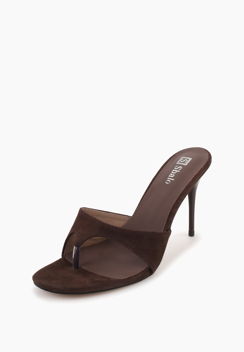 Мюли из натуральной замши SBALO, цвет: шоколадный SXL5 купить онлайн