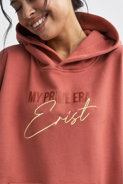 Худи с принтом Erist store, цвет: терракотовый, НФ-00003409 купить онлайн