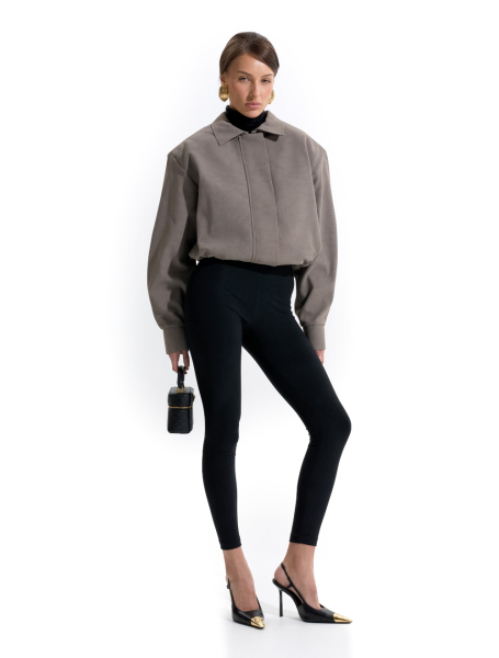 Бомбер из замшевой ткани ANOTHER SELECT, цвет: графит, 00005 купить онлайн