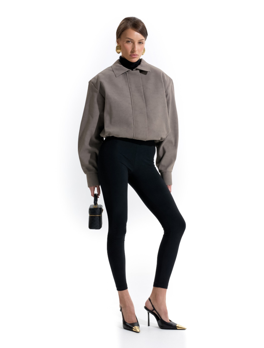 Бомбер из замшевой ткани ANOTHER SELECT, цвет: графит, 00005 купить онлайн