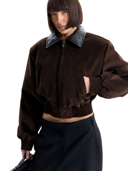 Бомбер из вельвета ANOTHER SELECT, цвет: коричневый, 00181 купить онлайн