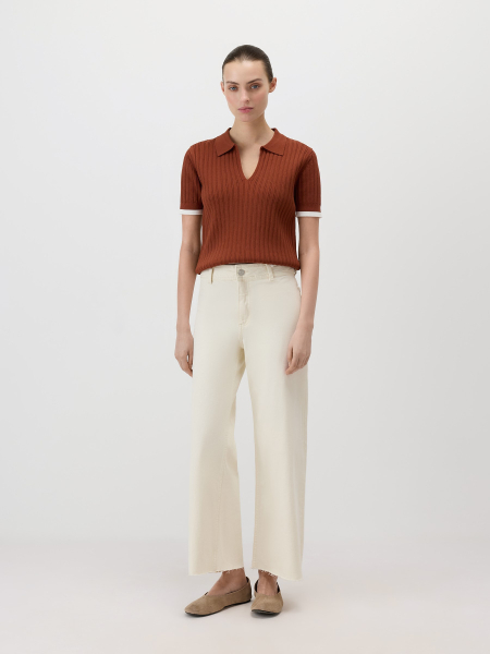 Пуловер в стиле поло Conso, цвет: терракотовый/молочный, KPS 260732 - терракотовый/молочный купить онлайн