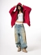 Худи Vintage waves zip hoodie U NAIPACHE, цвет: красный,  купить онлайн