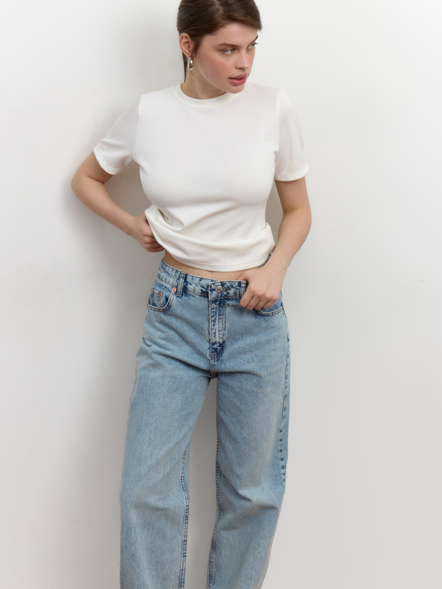 Джинсы на высокой посадке Mollis, цвет: светло-голубой, 17-12-3982/1 купить онлайн