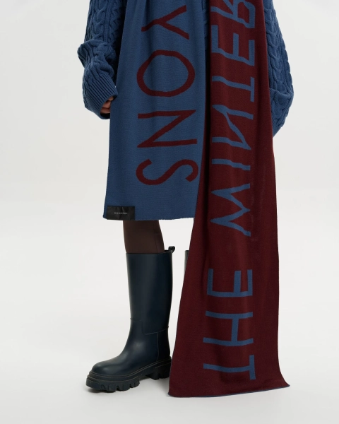 Шарф THE WINTERVERSE BY YONS YONS, цвет: темно-синий/винный  купить онлайн