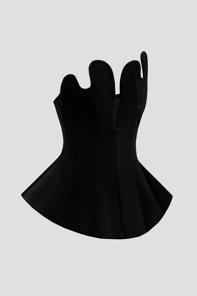 Корсет бархатный "Волна" Barbino Maison, цвет: black 121 |новая коллекция купить онлайн