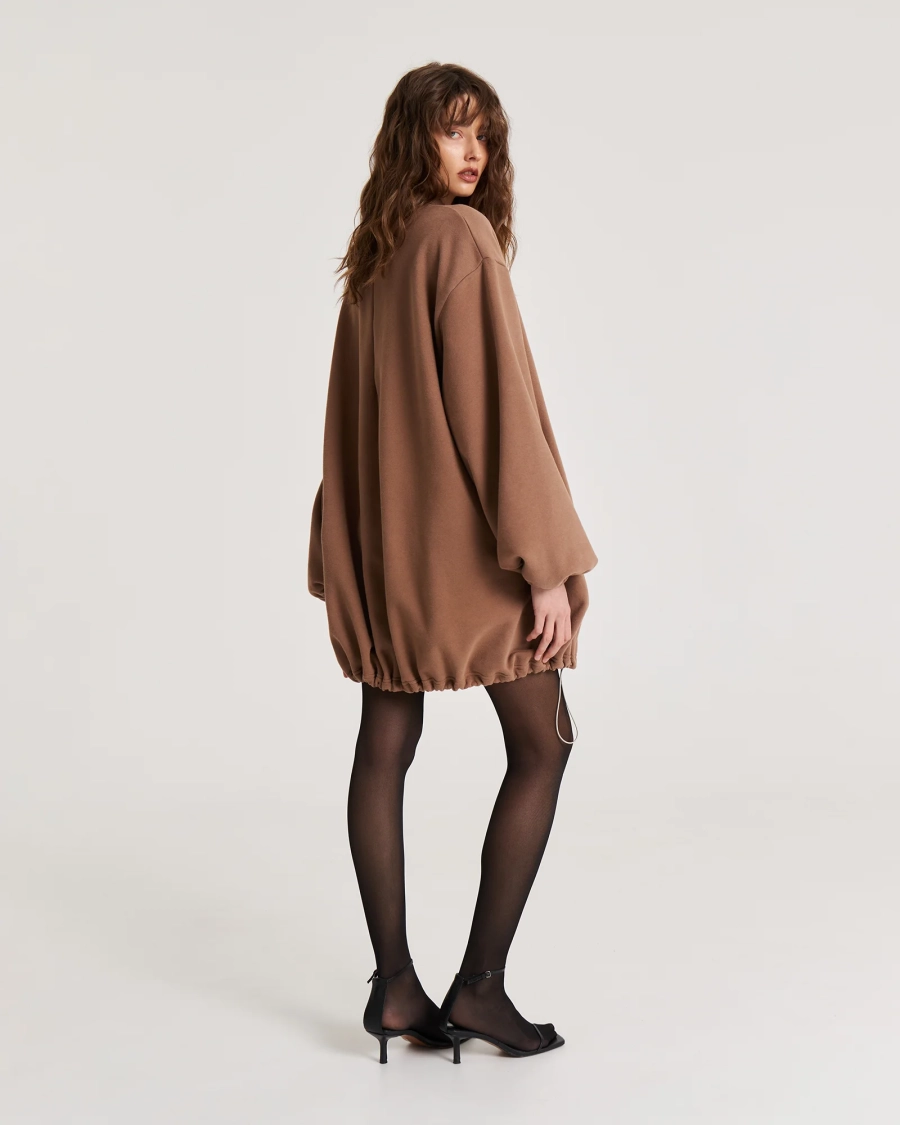 Свитшот баллон на кулиске NUT Anmuse, цвет: коричневый,  купить онлайн