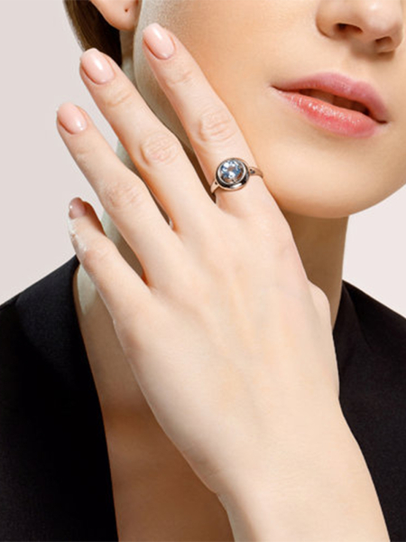 Кольцо с голубым топазом Tosya Store, цвет: серебро, 94-310-00782-1 купить онлайн