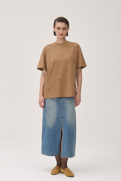 Футболка Nadine FASHION REBELS, цвет: коричневый FR25SS1TS20STW310BR купить онлайн