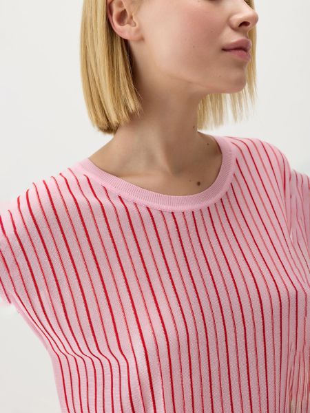 Джемпер женский короткий рукав Conso, цвет: розовый/красный, KJS 260754 - розовый/красный купить онлайн