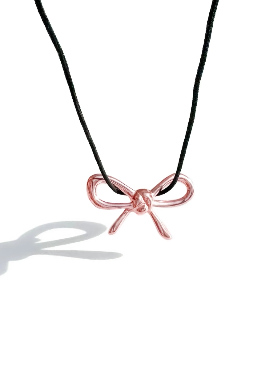 Серебряное колье "Бант" pink SBLESKOM, цвет: серебро, 31793 купить онлайн