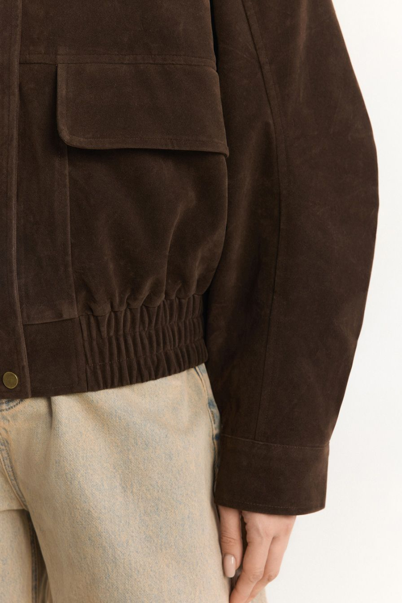 Куртка из экозамши TOPTOP, цвет: коричневый, TT.040.19450.700 купить онлайн