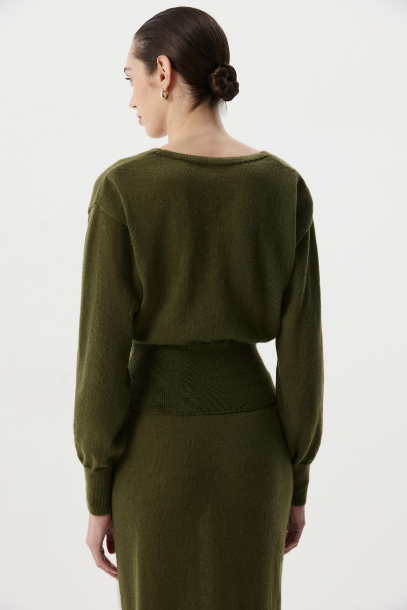 Кардиган на запах Charmstore, цвет: хаки, 305-53785-779 купить онлайн