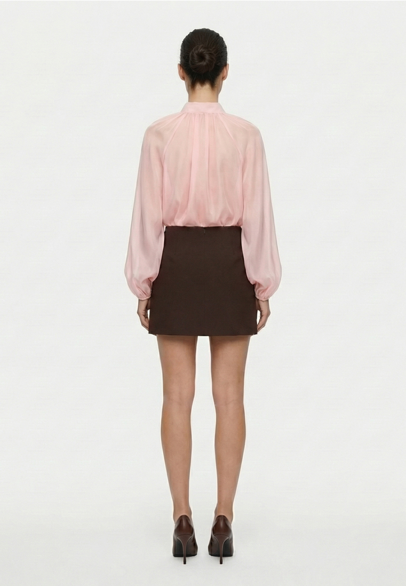 Юбка мини из костюмной ткани REFERT, цвет: шоколадный, 07-2889/3-2511 купить онлайн