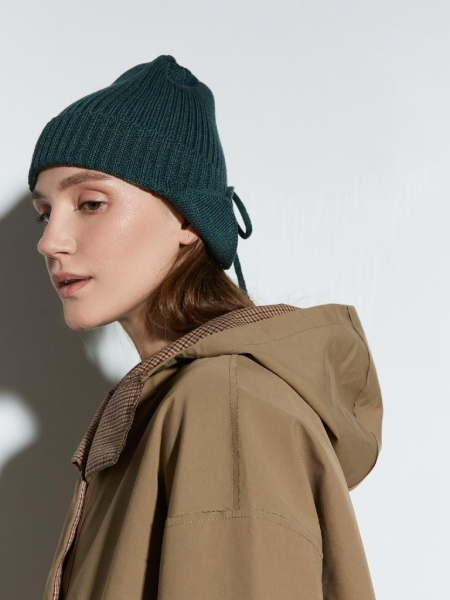 Шапка с ушками из мериноса AROUND, цвет: синий/зеленый меланж 111_13M093 купить онлайн