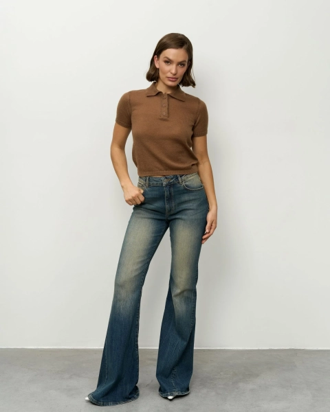 Вязаное поло YONSRU, цвет: шоколад, 832 купить онлайн