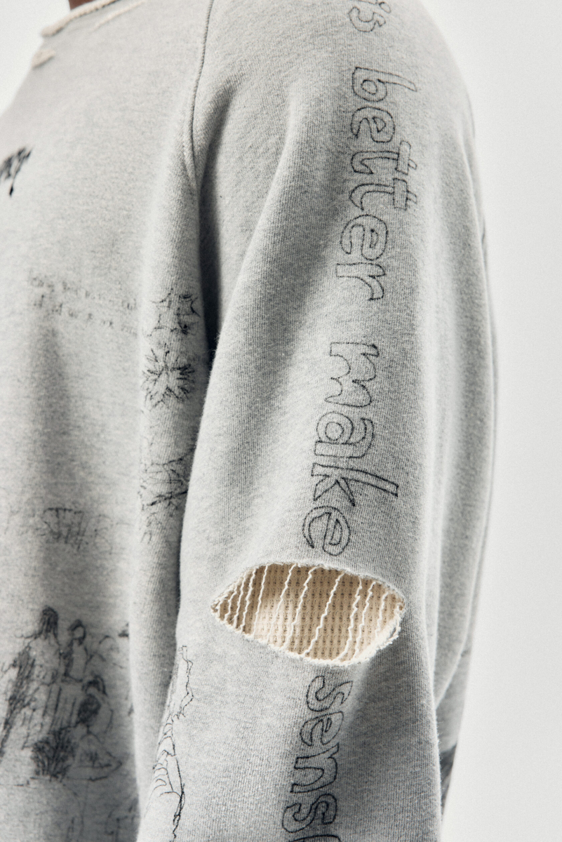 Свитшот Скетч NAIPACHE, цвет: серый, 2613002800 купить онлайн